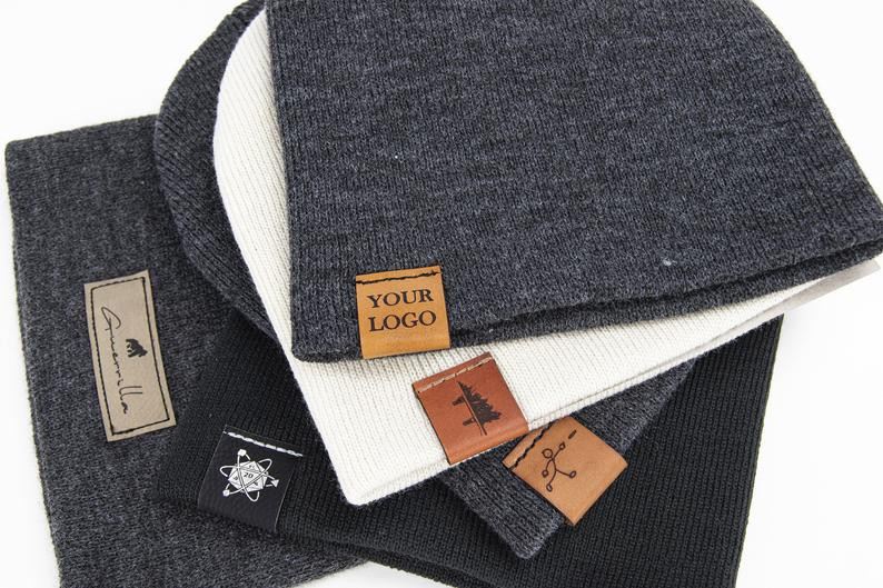 Custom Leather Patch Hats; Classic Winter Hats - Laser engraved