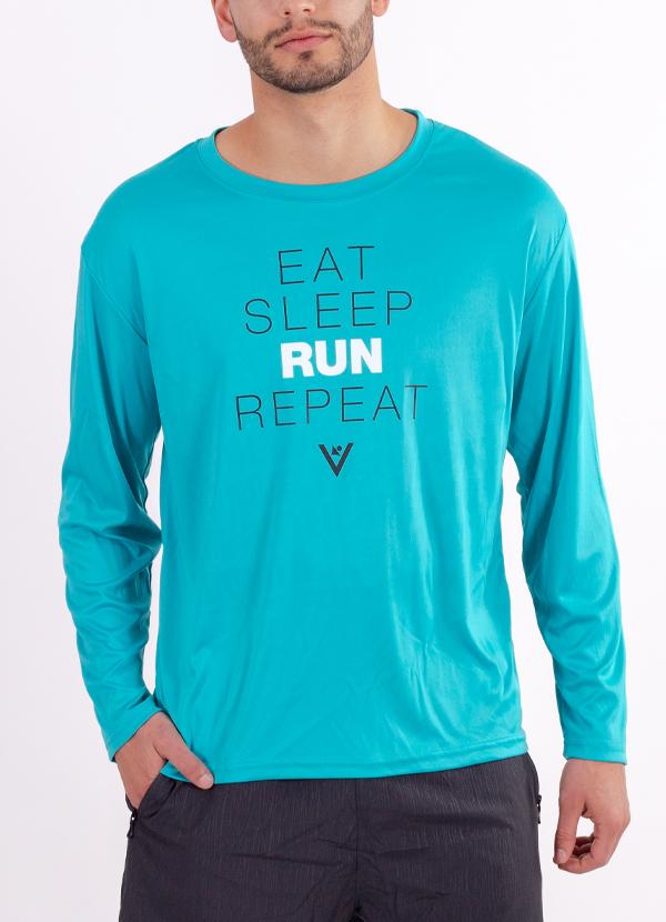 Men's "Eat Sleep Run Repeat" Long Sleeve Crew Neck Shirt