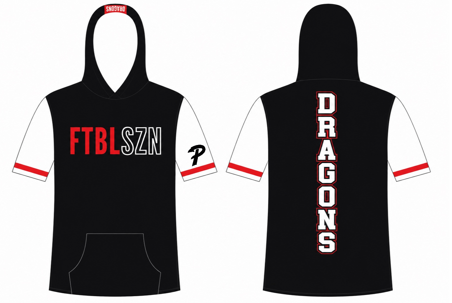 Color Block Tshirt Hoodie, Dri-Fit