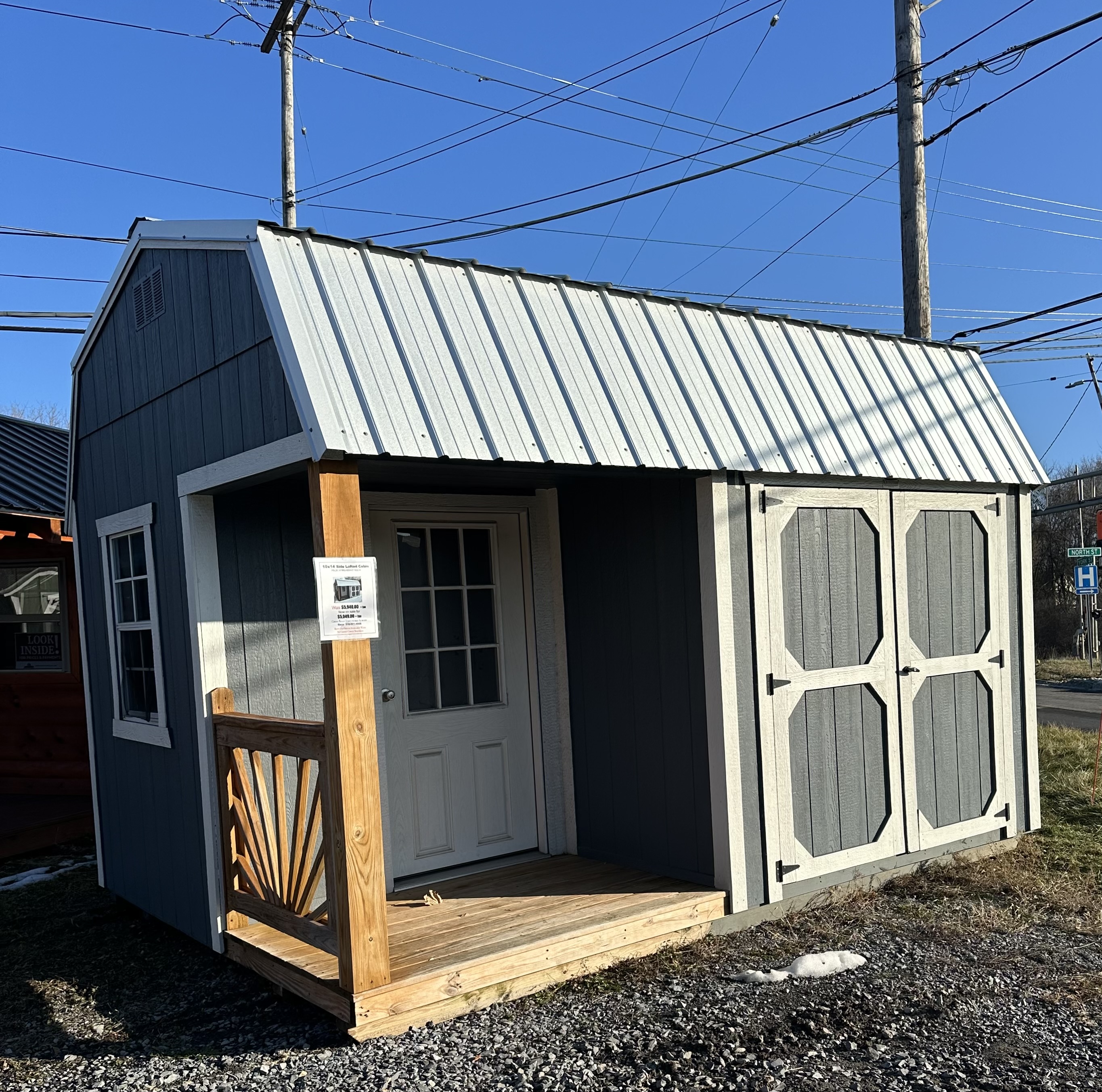 10x14 Side Lofted Barn Cabin