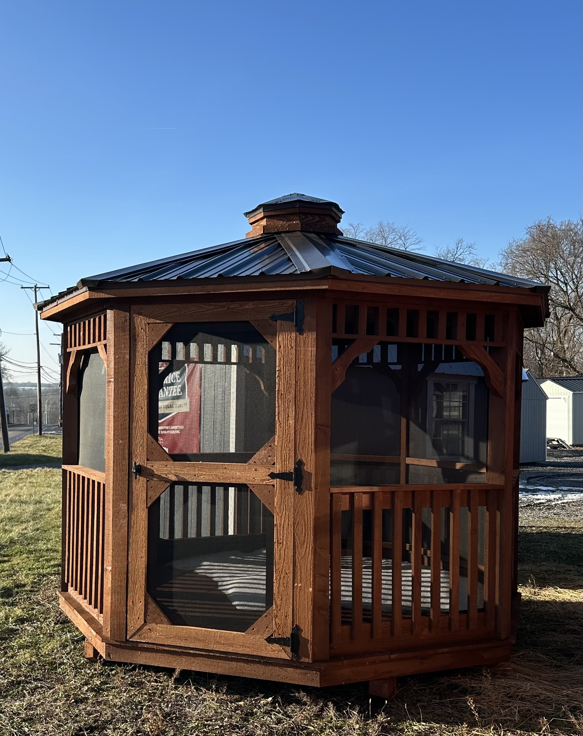 10x10 Rustic Screened Gazebo 
