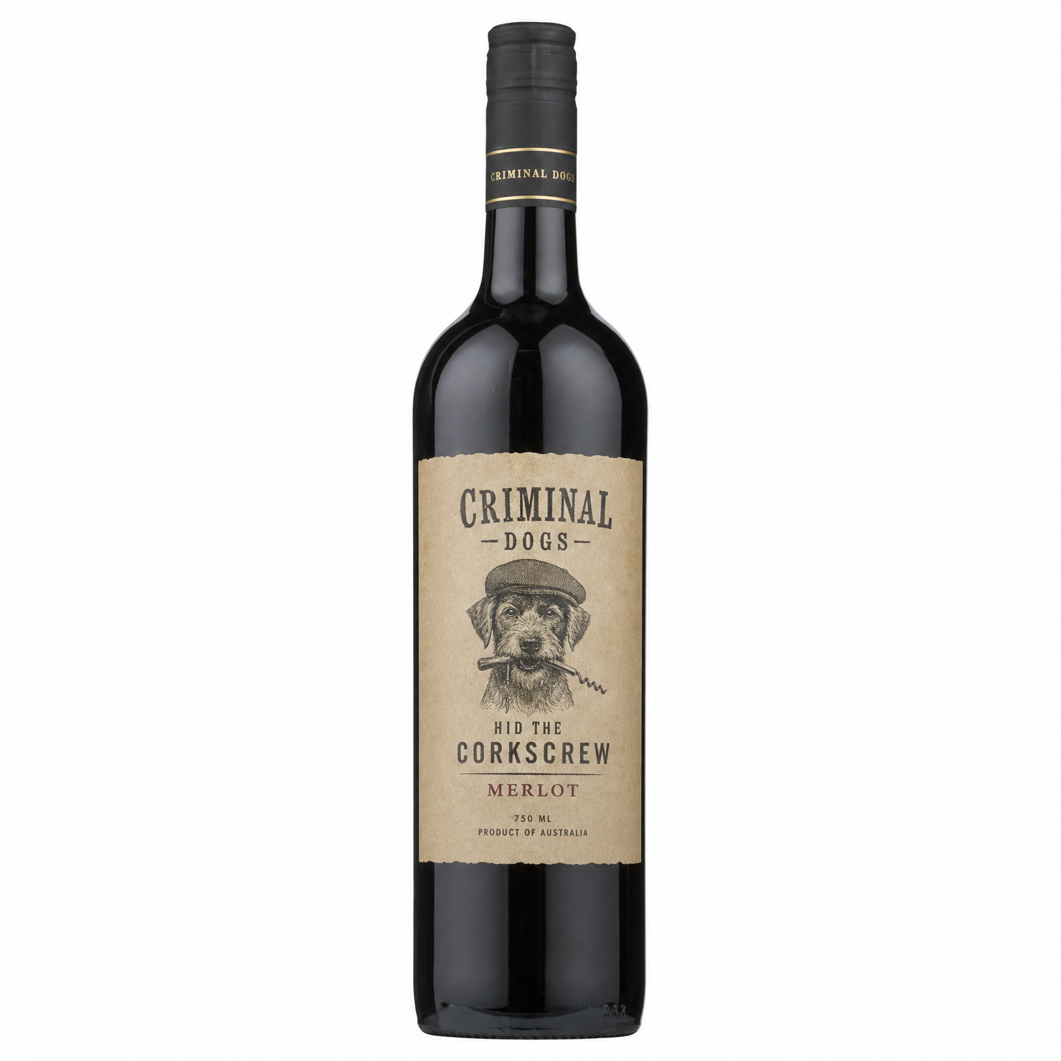 Criminal Dogs Hid The Corkscrew Merlot 750ml