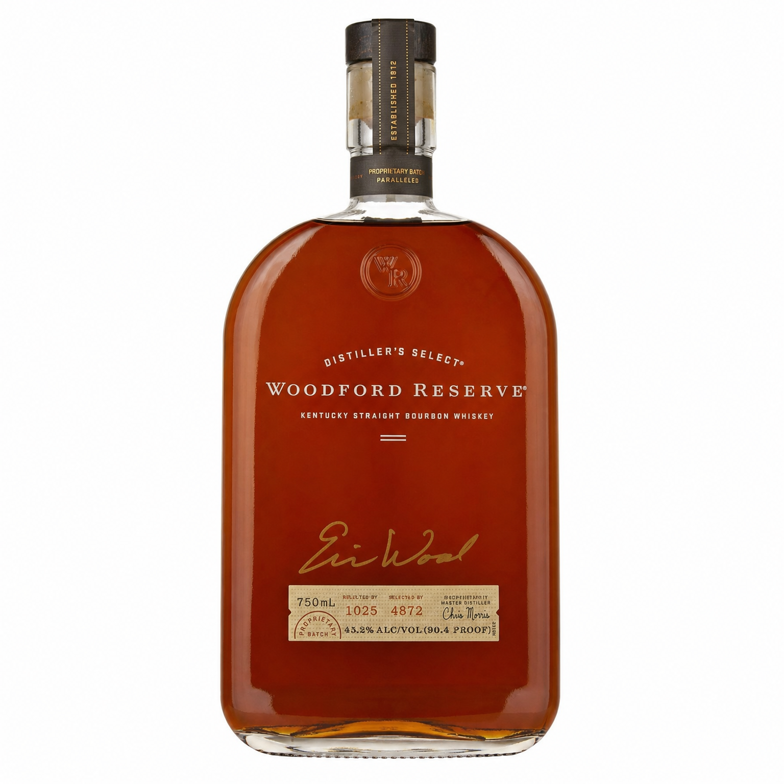 Woodford Reserve Kentucky Straight Bourbon Whiskey Signed by Eric Wood 1L