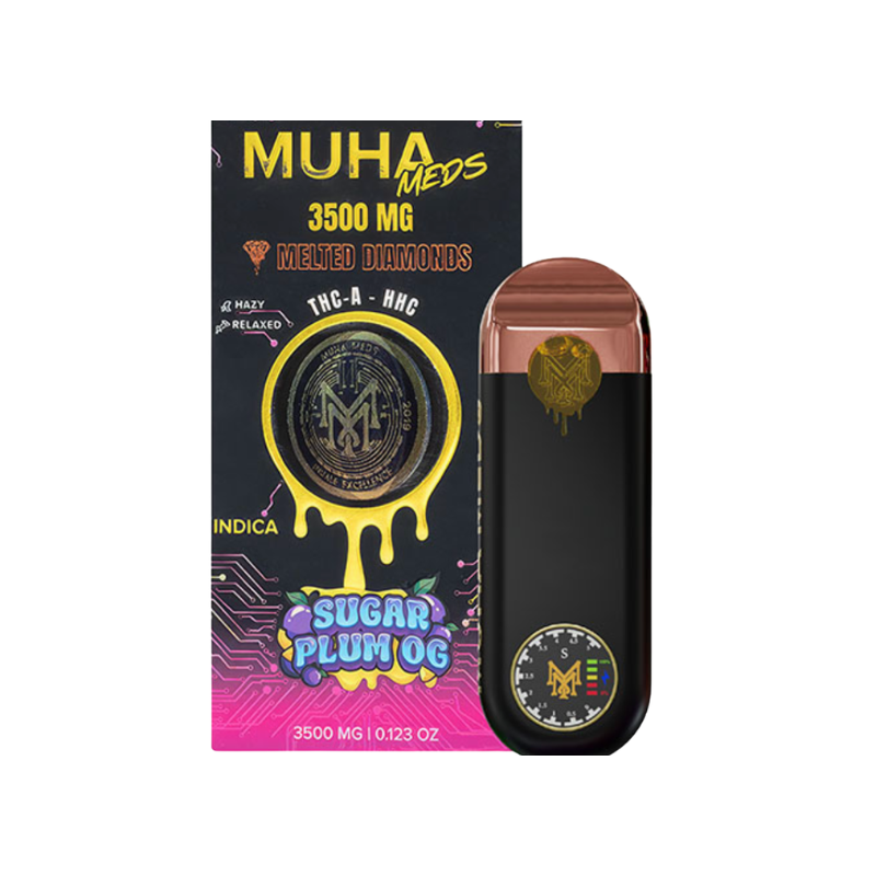 muha med disposable vape Meds Melted Diamonds - 3.5G - Sugar Plum OG Fast Consumable Flavours:lemon lime Empty Disposable Vape Pens