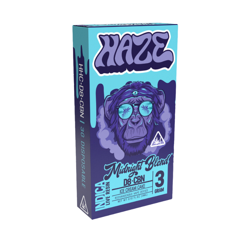 Haze - Midnight Blend Live Resin Disposable Vape - Hybrid -3g