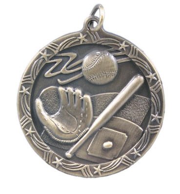 Baseball Star Medal 2 1/2 Inch