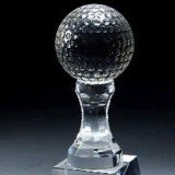 Crystal Golf Ball Pedestal Trophy