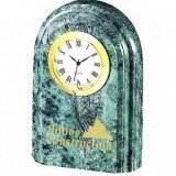 Green Marble Grooved Arch Clock