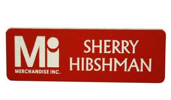 Name Tags Red on White With Round Corners