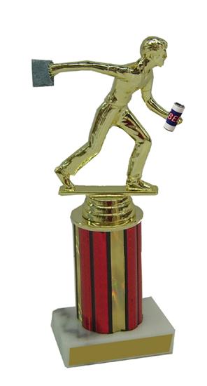Male Cornhole Drinking Column Trophy