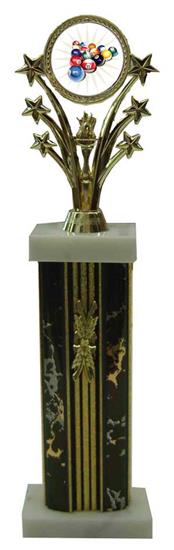 Large Star Column Billiard 2 Trophies