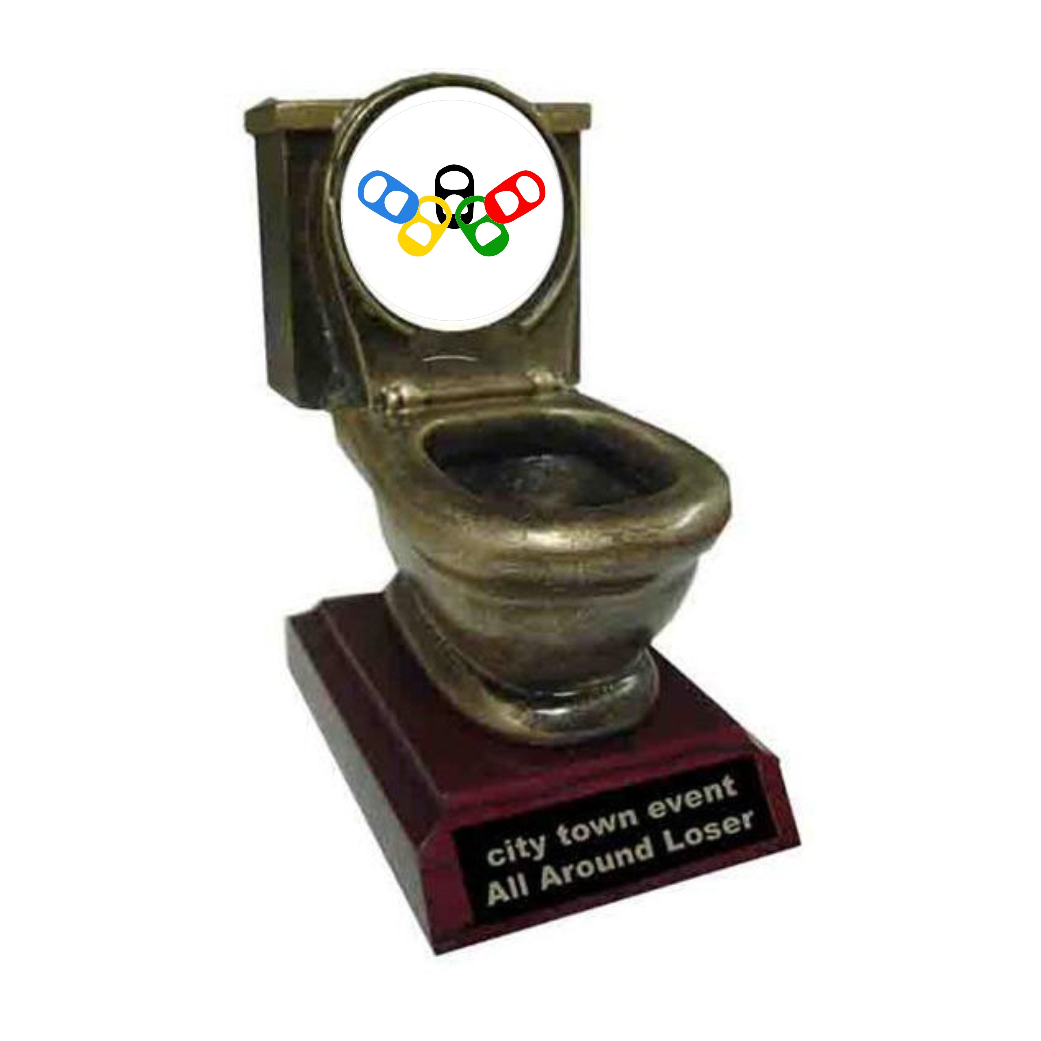 Resin Beer Olympics Toilet Trophy