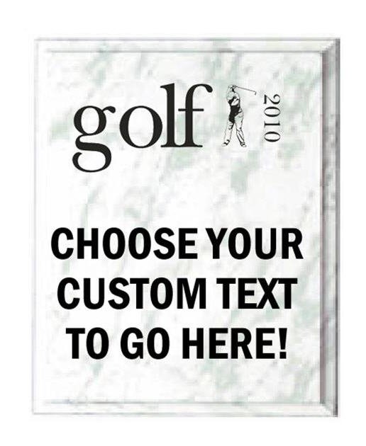 Golf White Marble Plaque