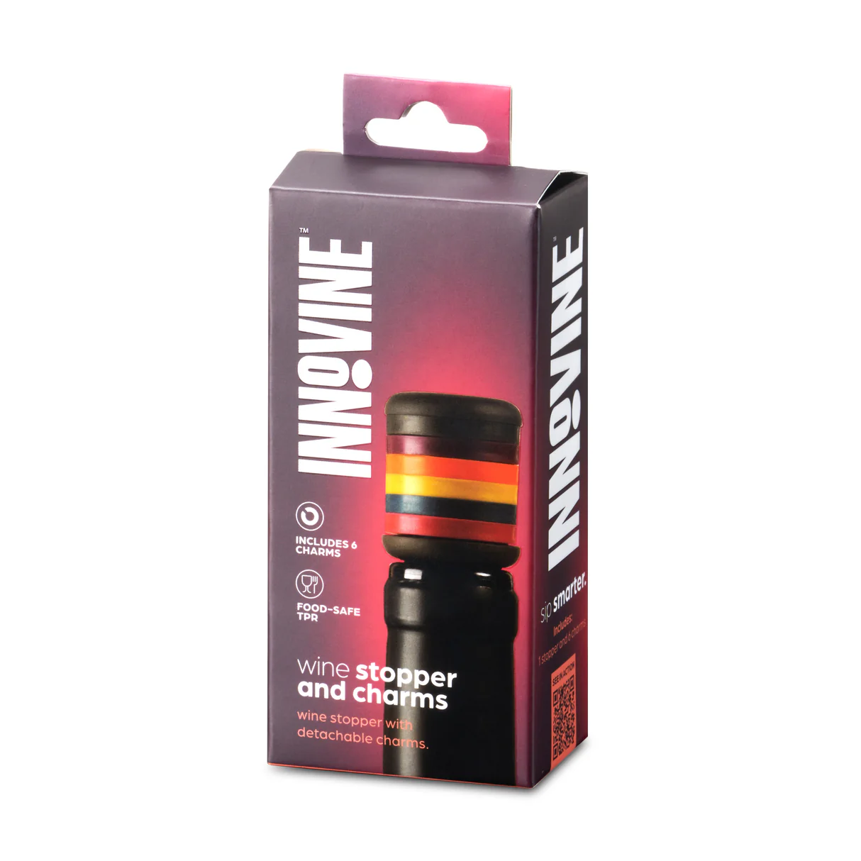 Innovine Wine Bottle Stopper with Wine Glass Charms
