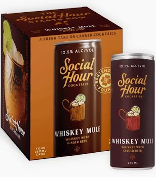 Social Hour Whiskey Mule Can 4pk 355ml