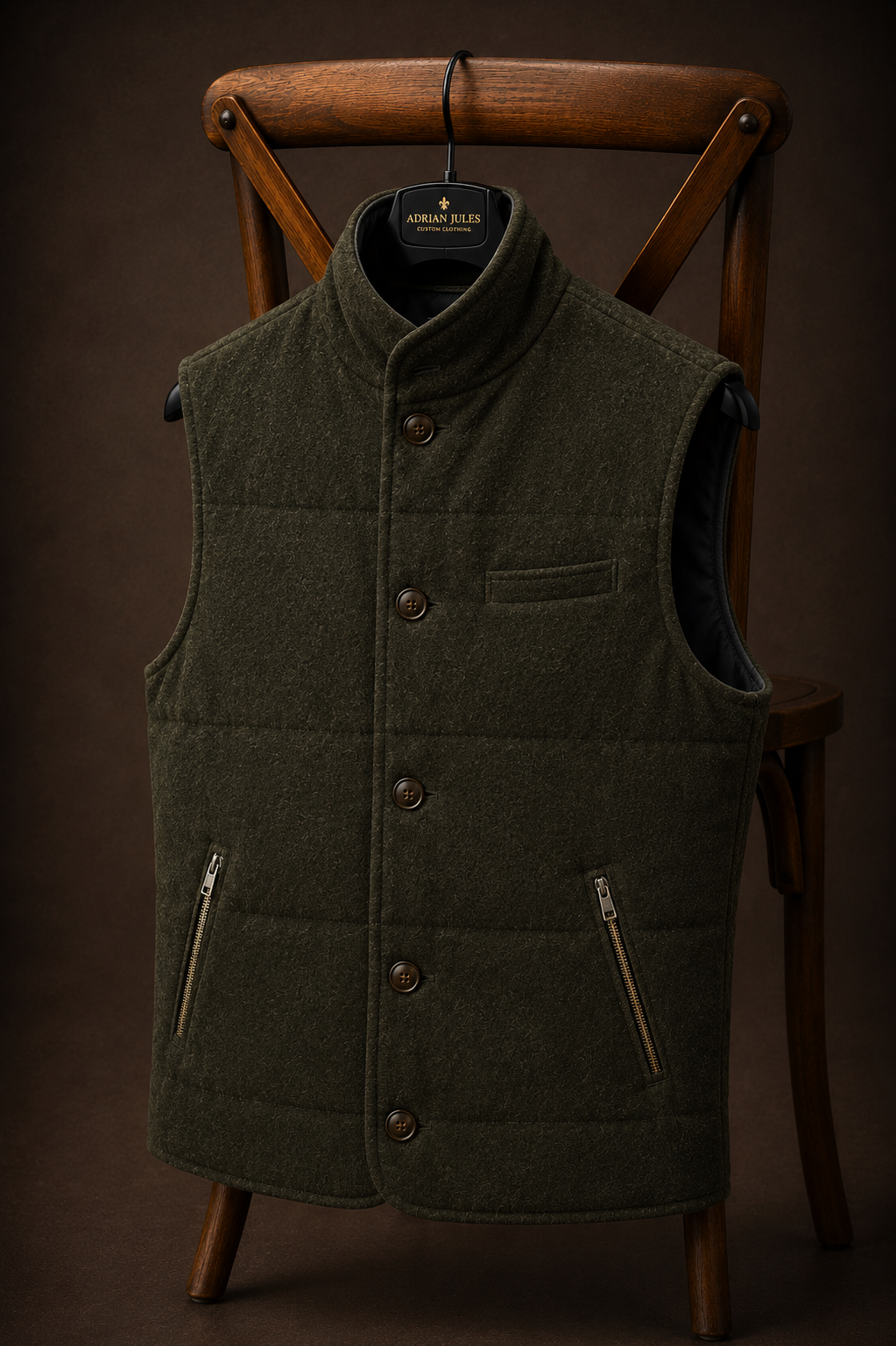 The Reversible Suede Loden Gilet