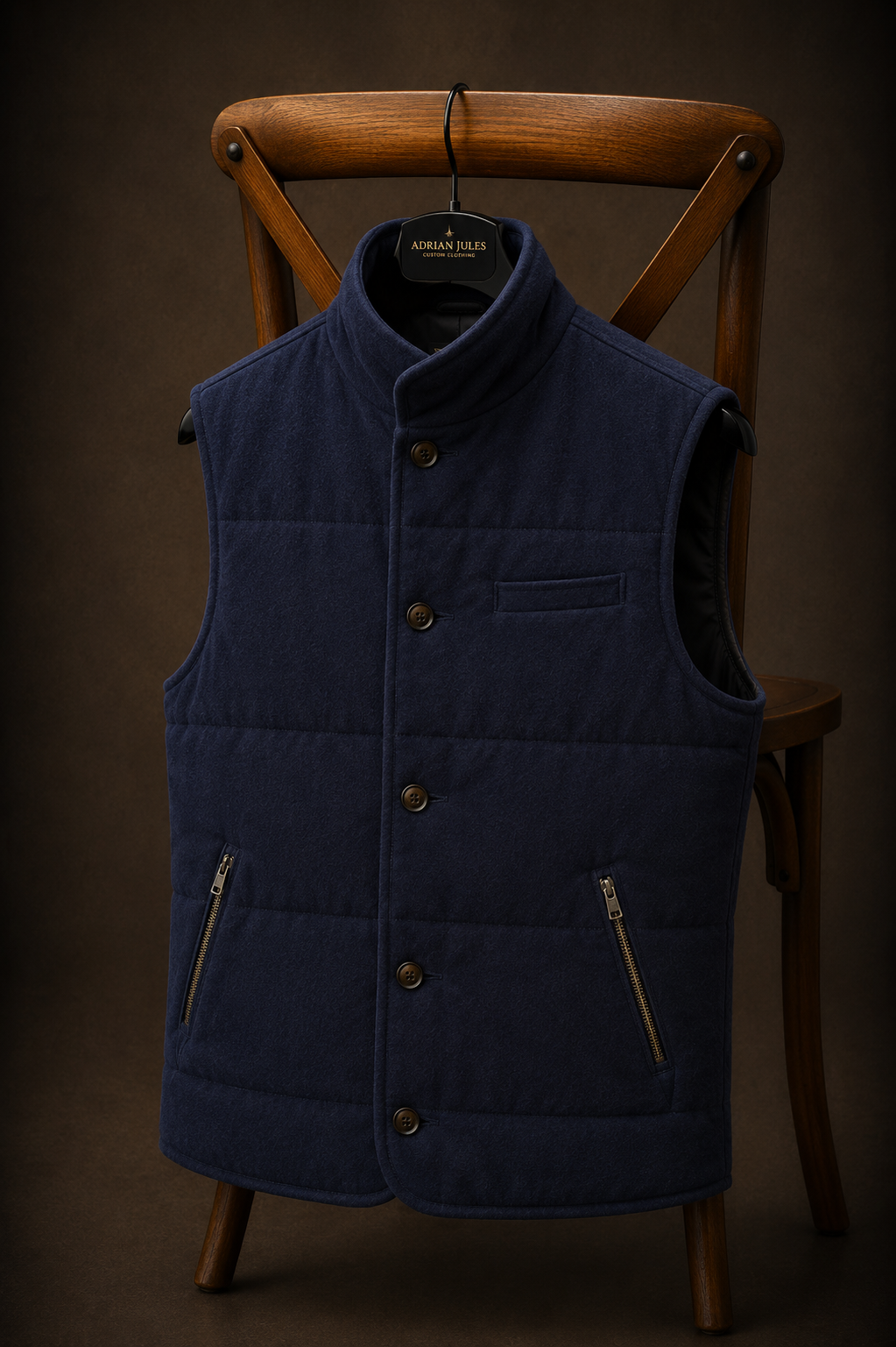The Reversible Suede Navy Gilet