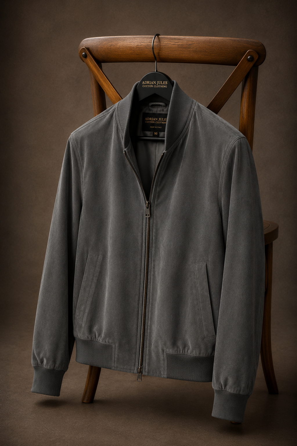 The Suede Slate Grey Bomber Jacket