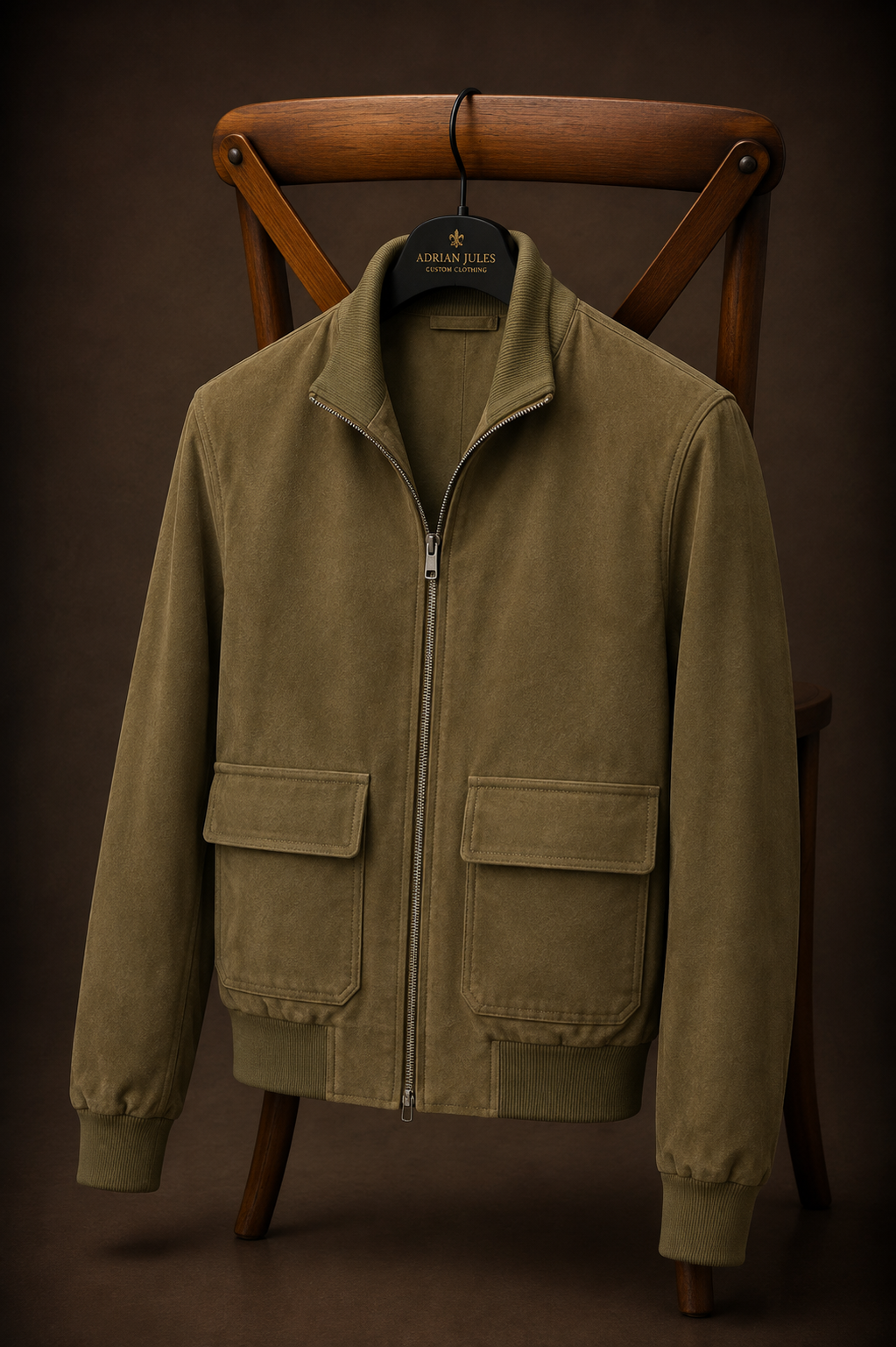 The Suede Loden Cargo Bomber