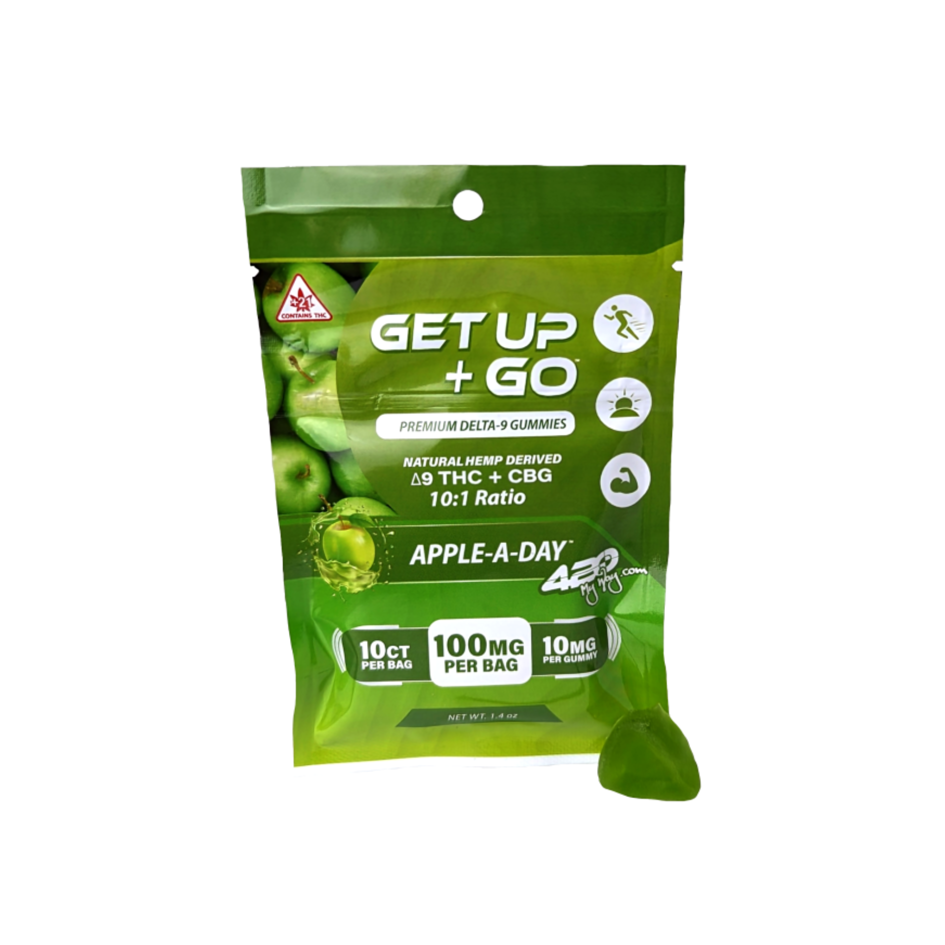 Get Up + Go • Apple-A-Day | 420 My Way, DELTA-9 THC + CBG Gummy