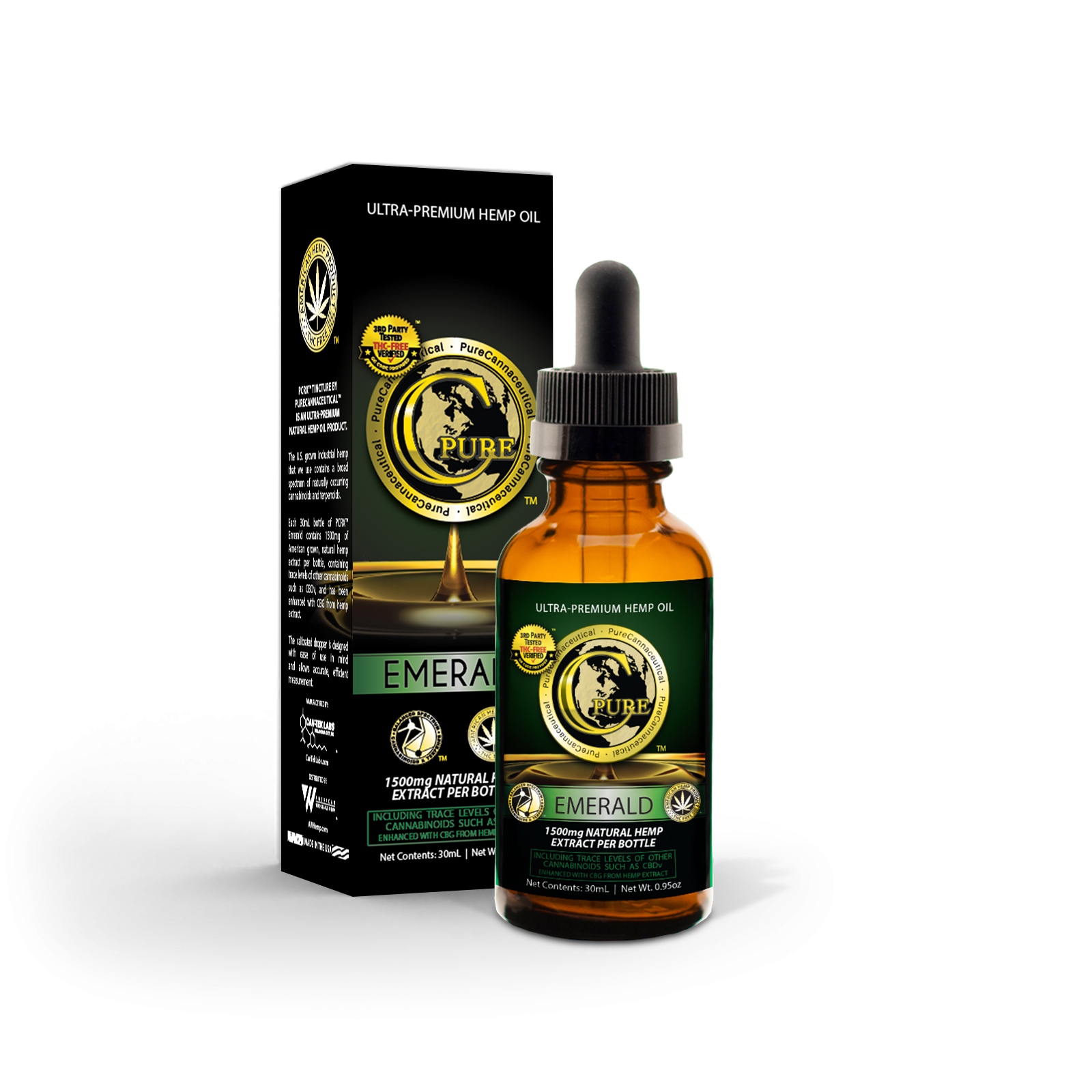 PCRX™ EMERALD Hemp Oil Tincture, 30mL