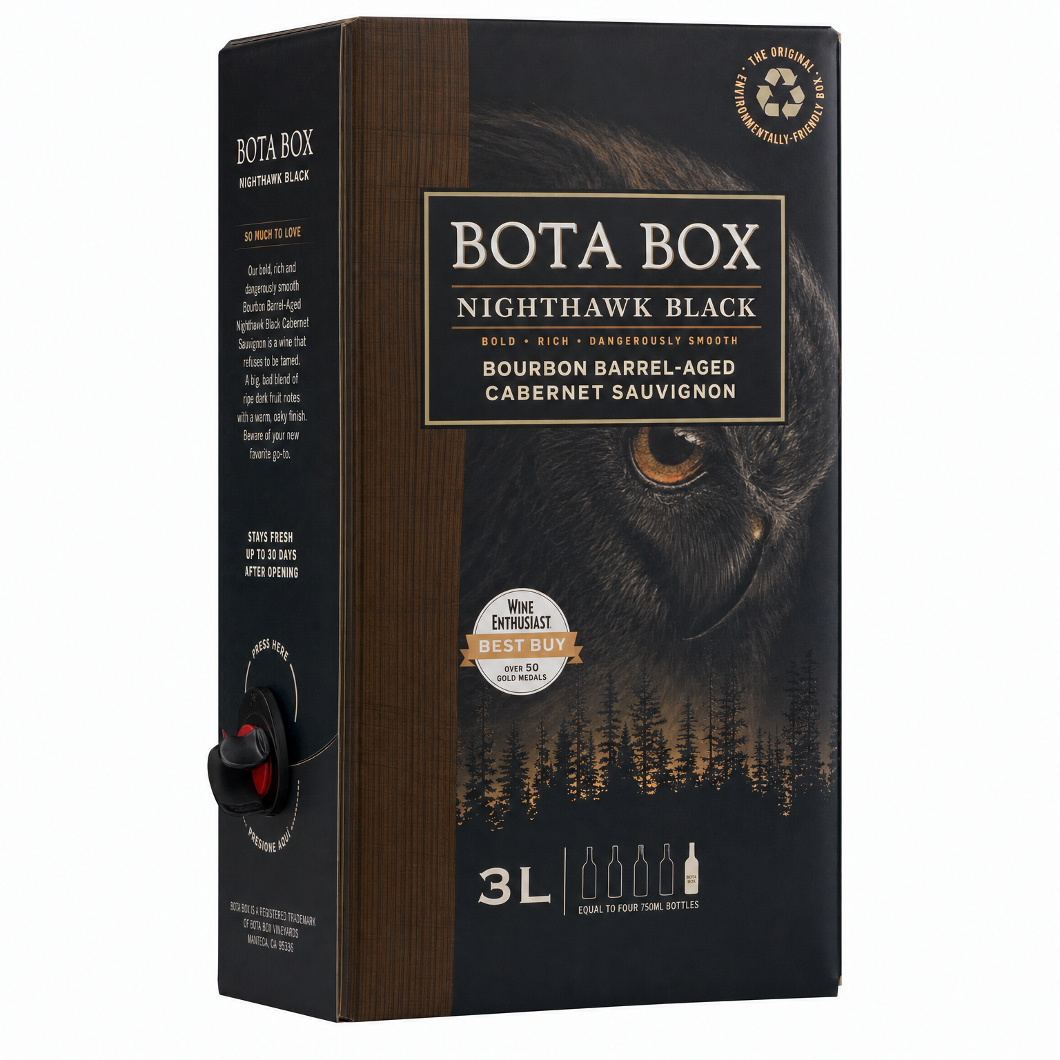 Bota Box Nighthawk Black Bourbon Barrel-Aged Cabernet Sauvignon 3L
