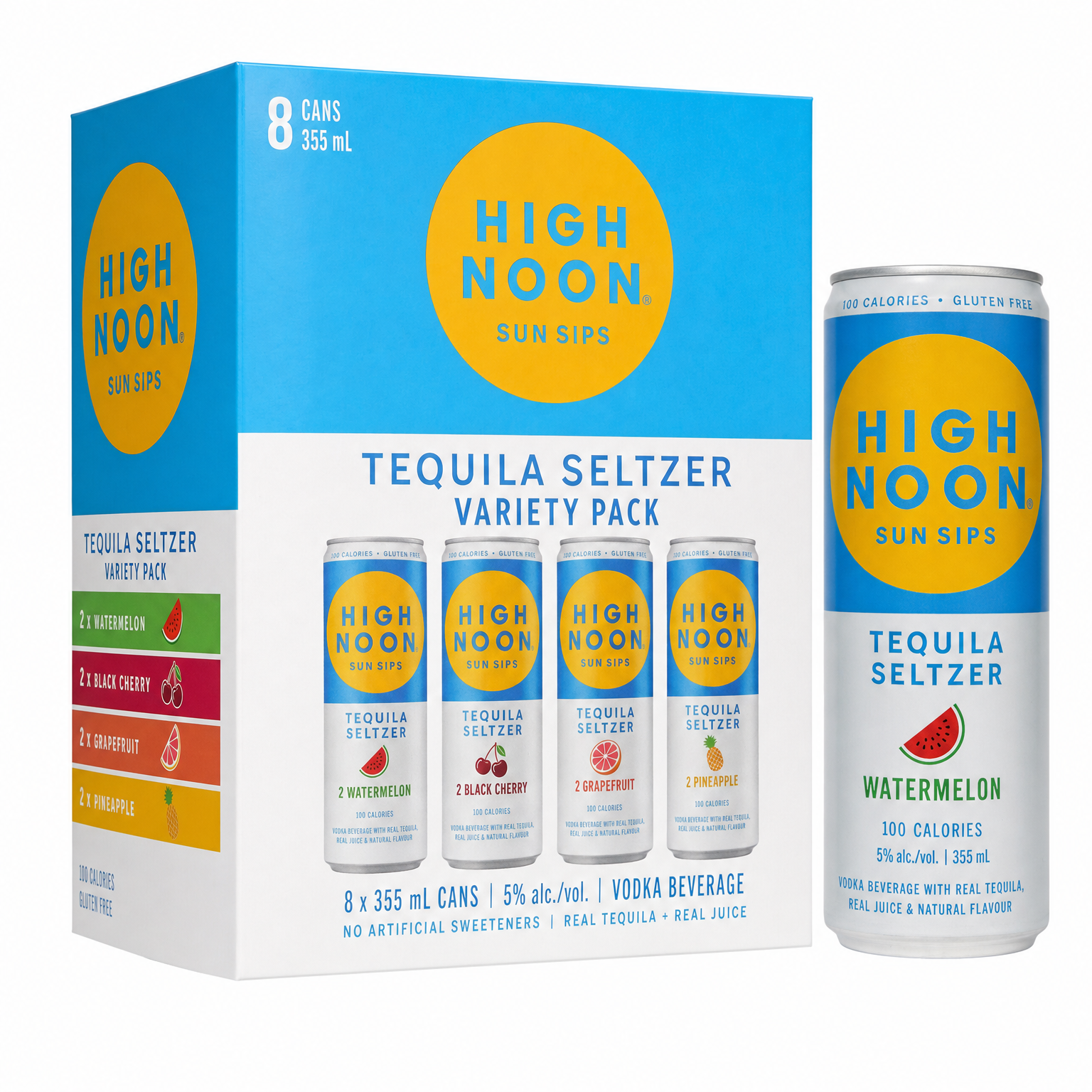 High Noon Tequila Seltzer Variety Pack 8Pk 355ml