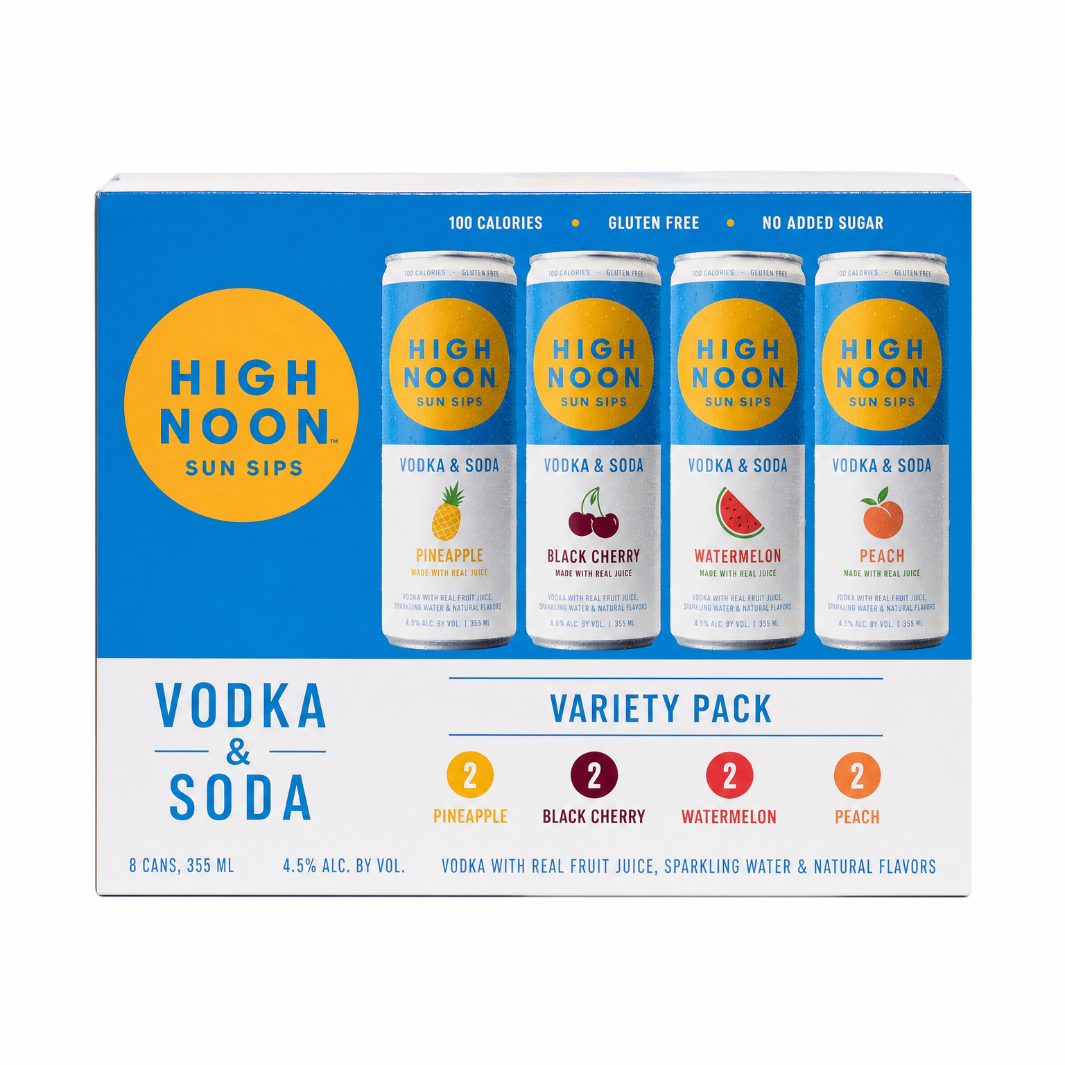 High Noon Vodka & Soda Variety Pack 8 x 355ml