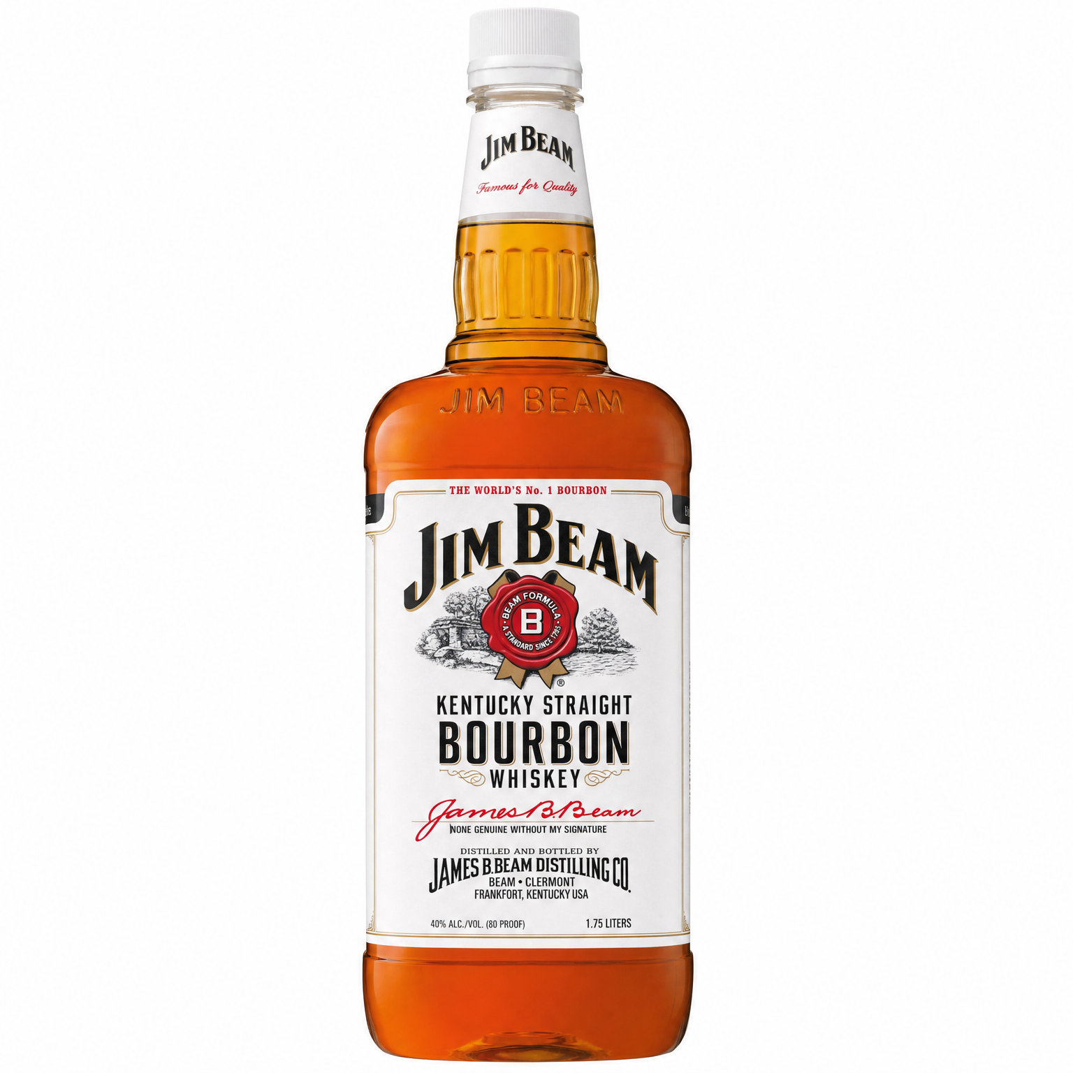 Jim Beam White Label Kentucky Straight Bourbon Whiskey 1.75L