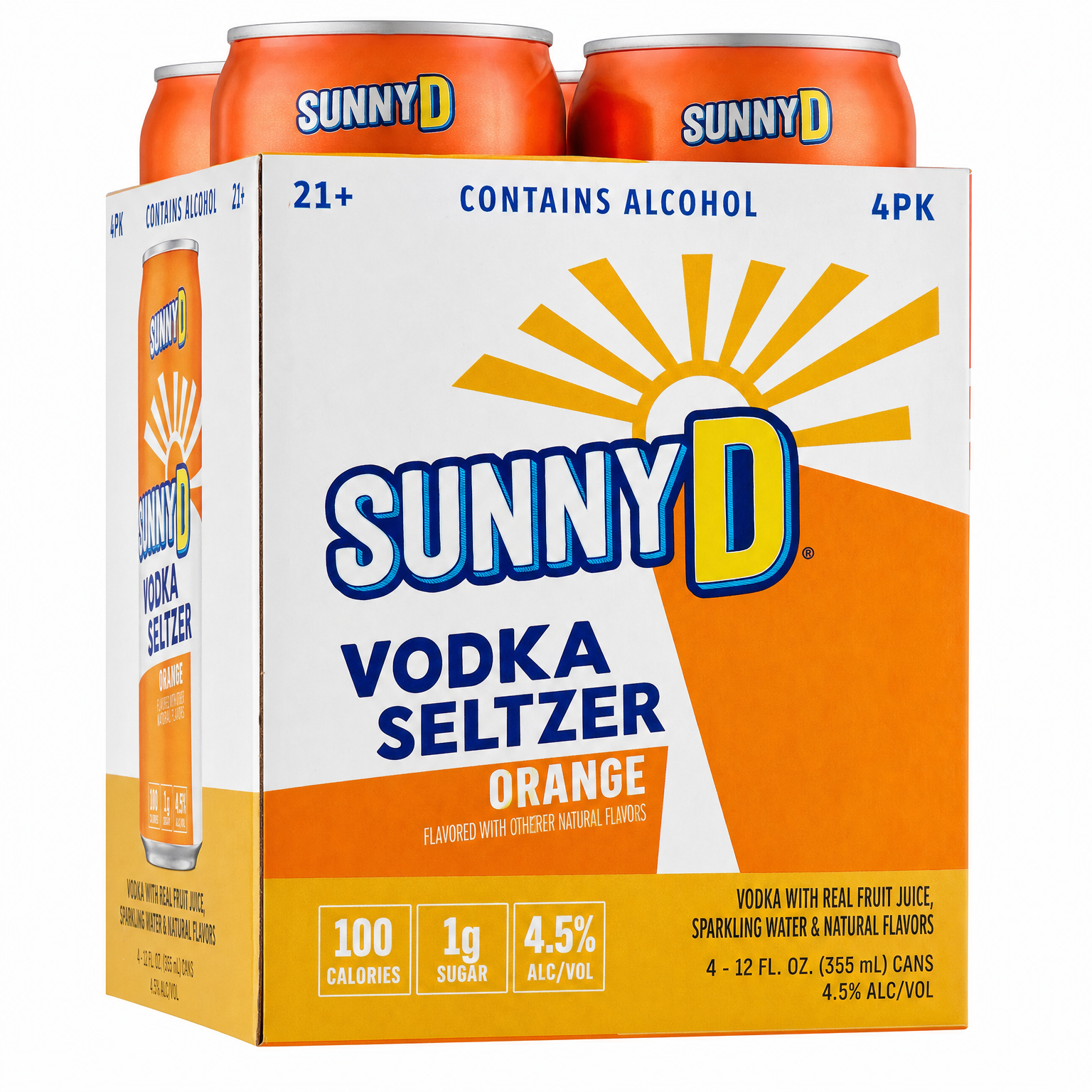 Sunnyd Vodka Seltzer 4Pk 12oz Cans