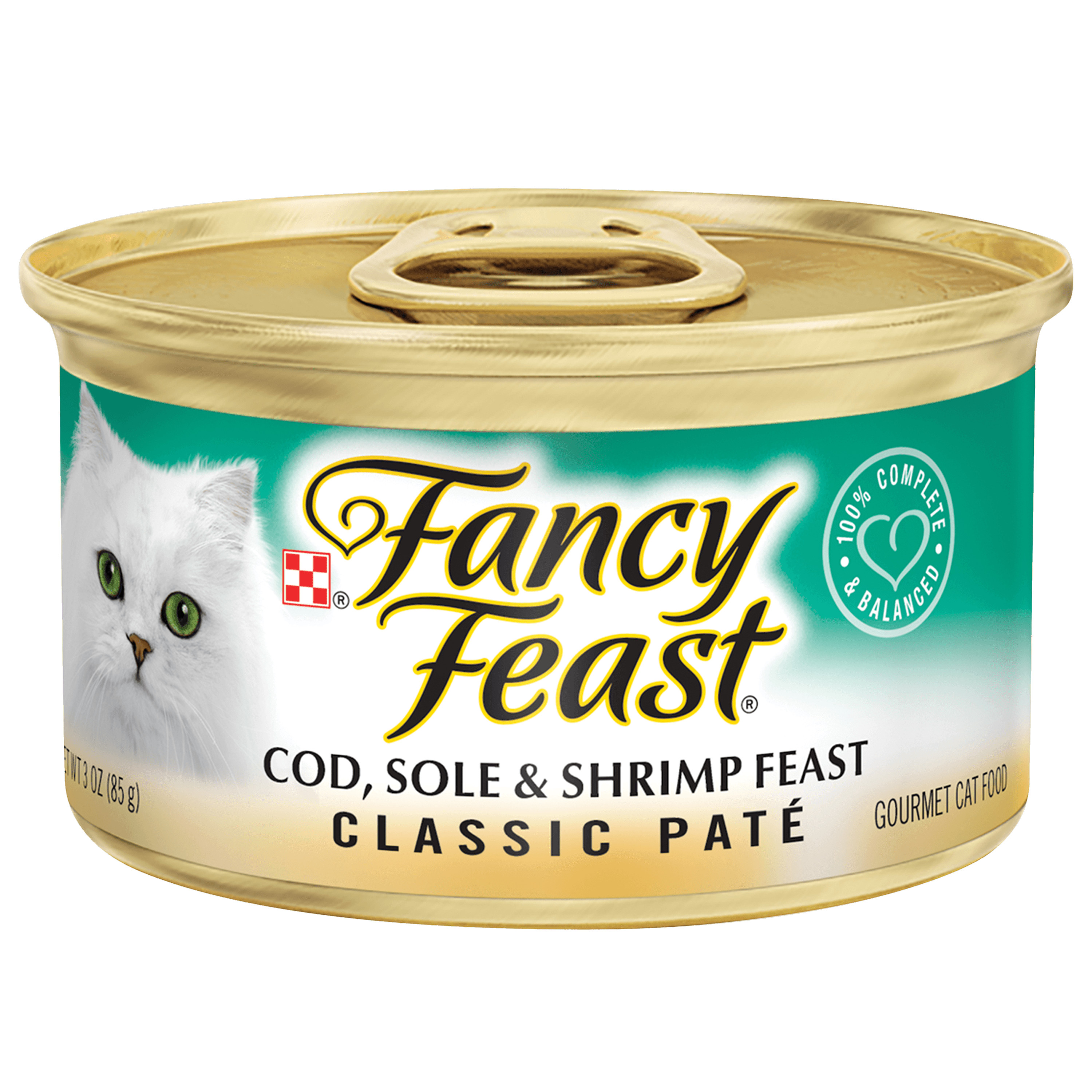 Fancy Feast cod, sole, shr 3oz