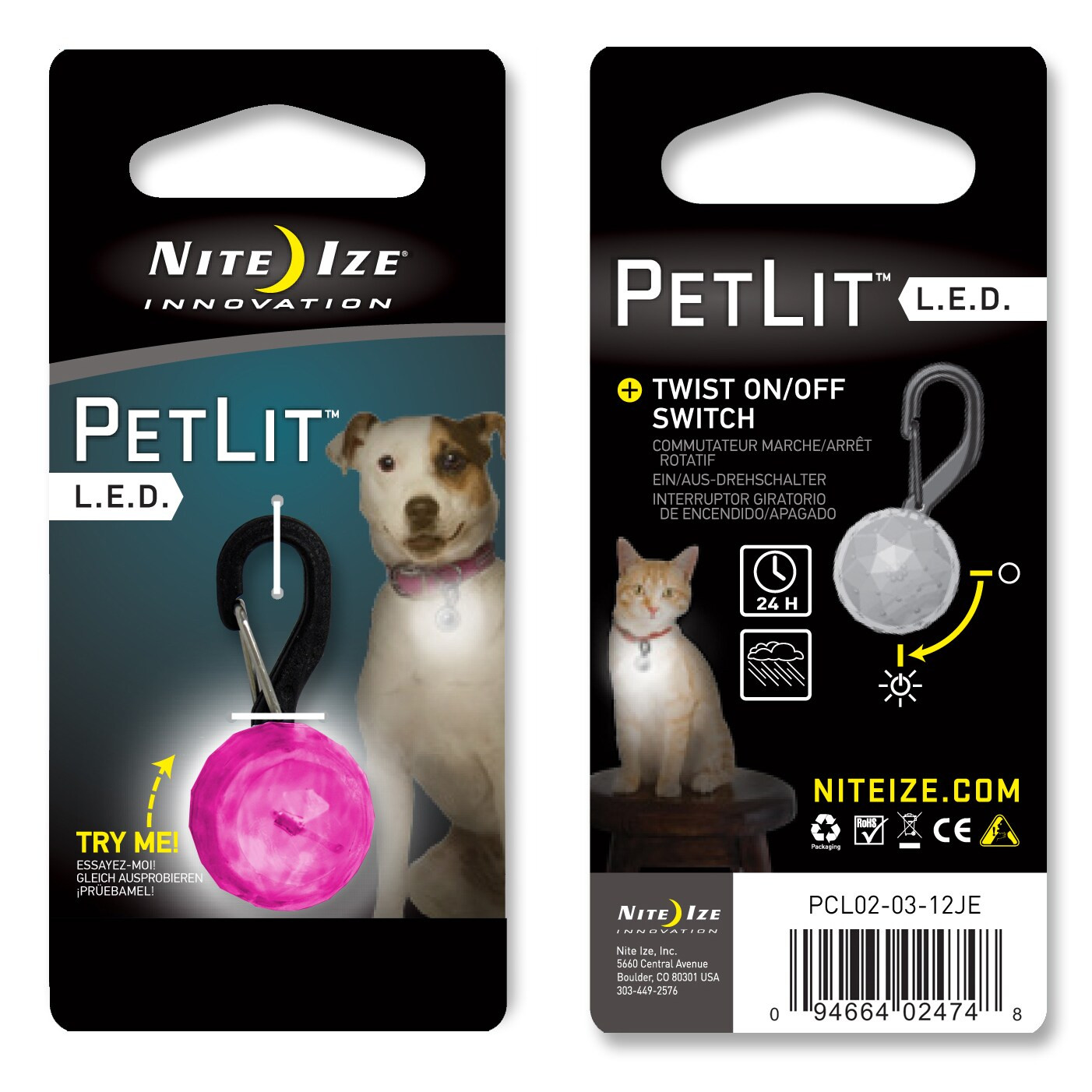 PetLit Collar Light JewelPink
