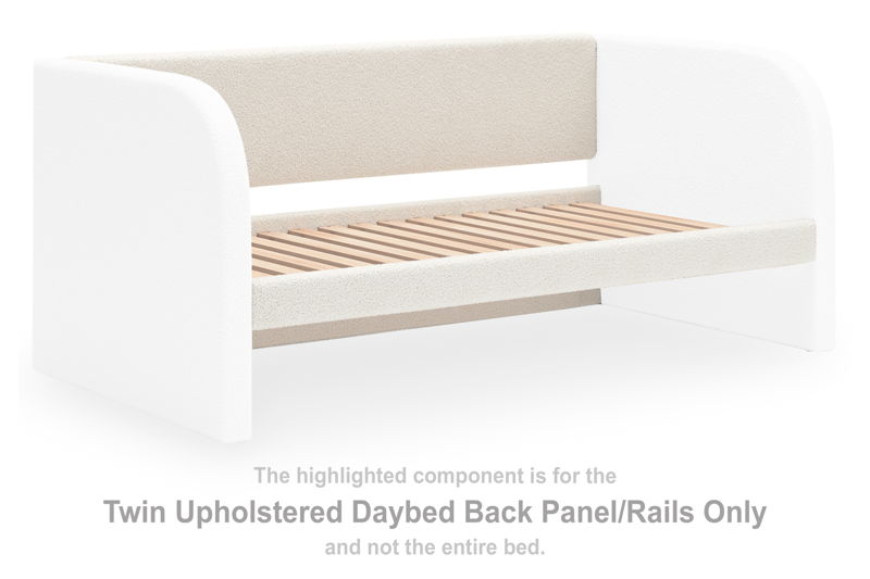 Arloster - Twin Upholstered Daybed Back Panel Rails - White