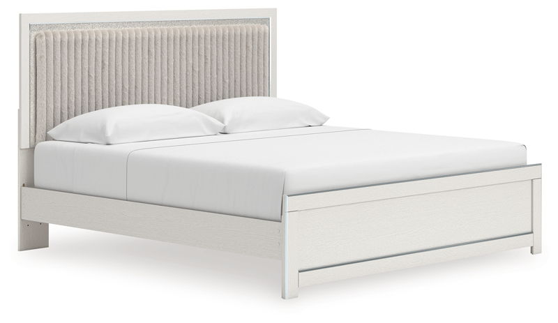 Zuraleus - Upholstered Panel Platform Bed With Roll Slats