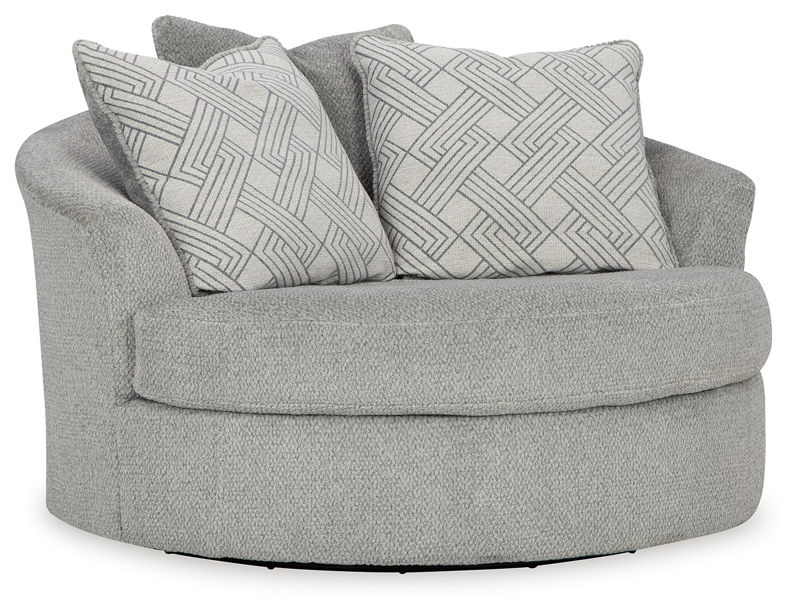 Casselbury - Oversized Swivel Accent Chair - Cement