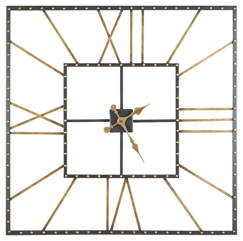 Thames - Wall Clock - Black / Gold Finish
