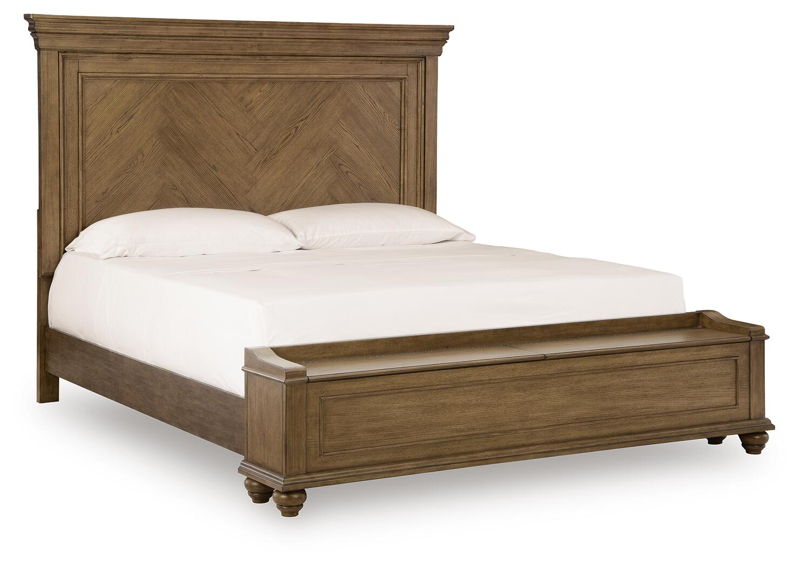 Karallin - King Panel Storage Bed - Medium Brown