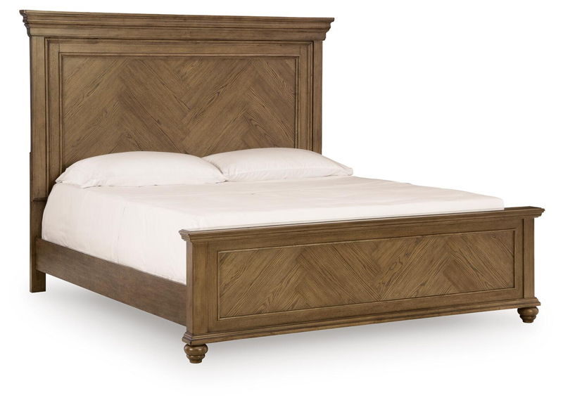 Karallin - King Panel Bed - Medium Brown