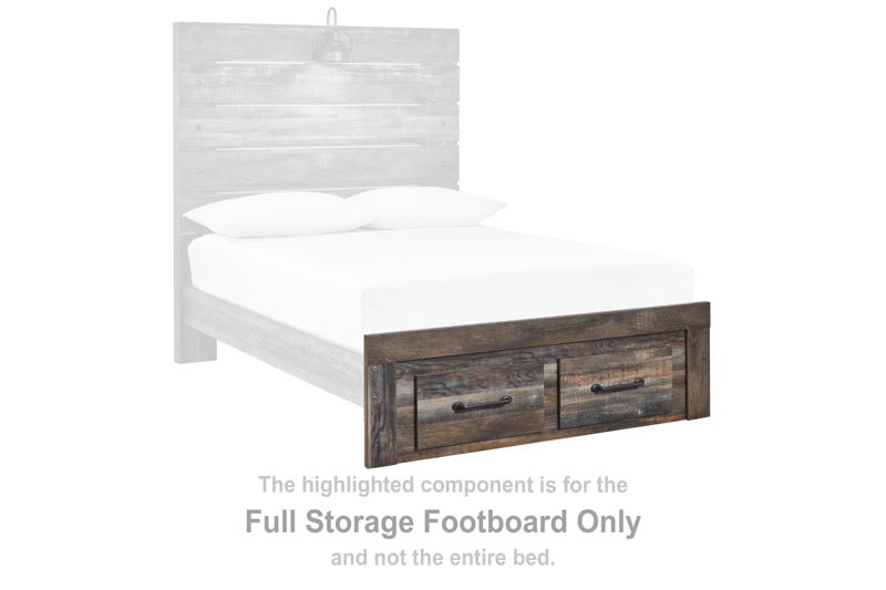 Drystan - Full Storage Footboard - Brown / Beige