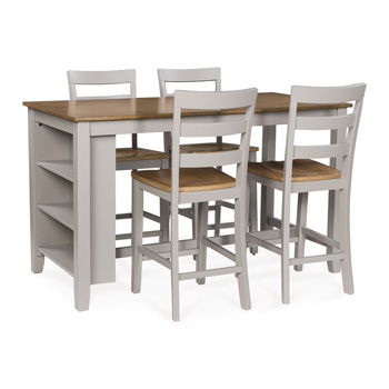 Harperfeld - Dining Room Counter Table Set (Set of 5) - Natural / Gray
