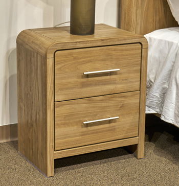 Gramburg - Two Drawer Night Stand - Warm Natural Brown