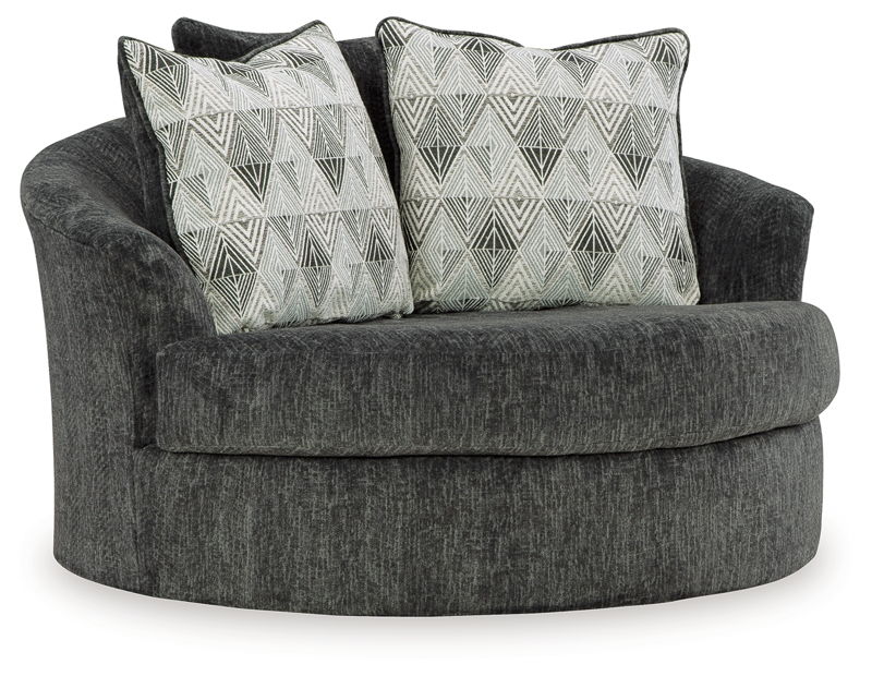 Biddeford - Oversized Swivel Accent Chair - Shadow