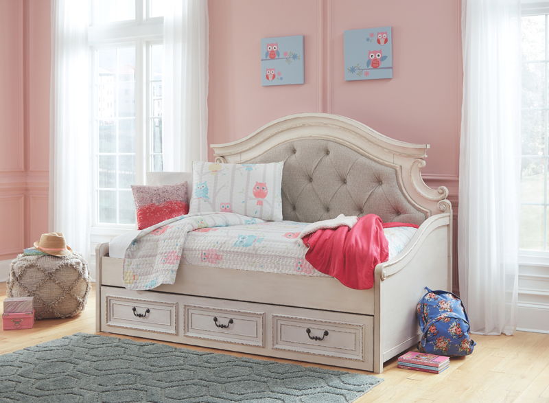 Realyn - Twin Day Bed with Storage - Chipped White