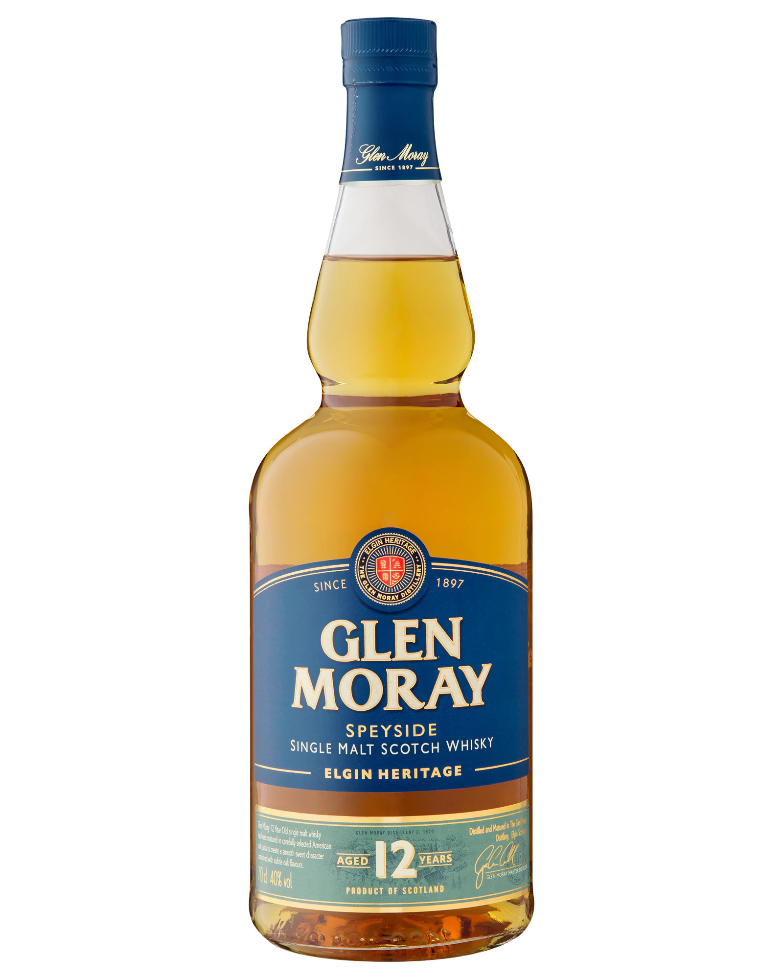 Glen Moray 12 Year Old Speyside Single Malt Scotch Whisky 750ml