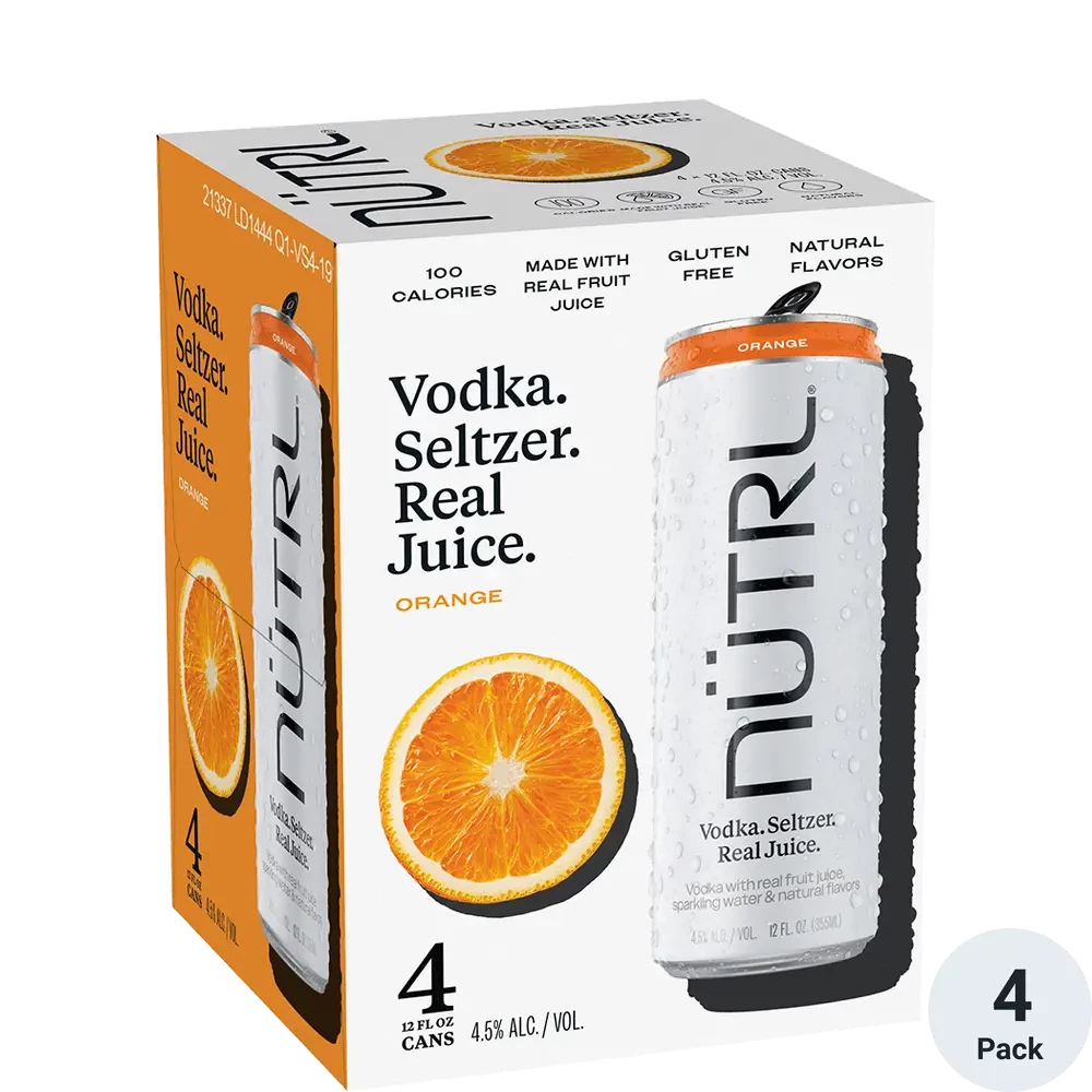 Nütrl Orange Vodka Seltzer 4Pk 12oz Cans