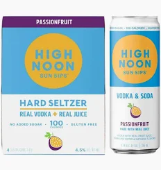 High Noon Passionfruit Tequila Seltzer 4 Pack 355ml
