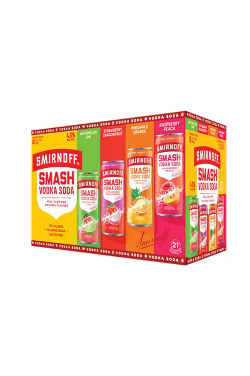 Smirnoff Smash Vodka Soda Variety 8Pk 12oz Cans