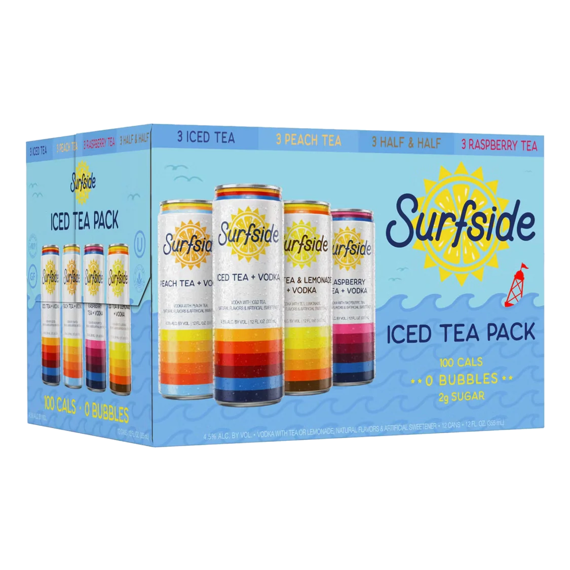 Surfside Iced Tea Vodka Variety 12-Pack 355ml Cans