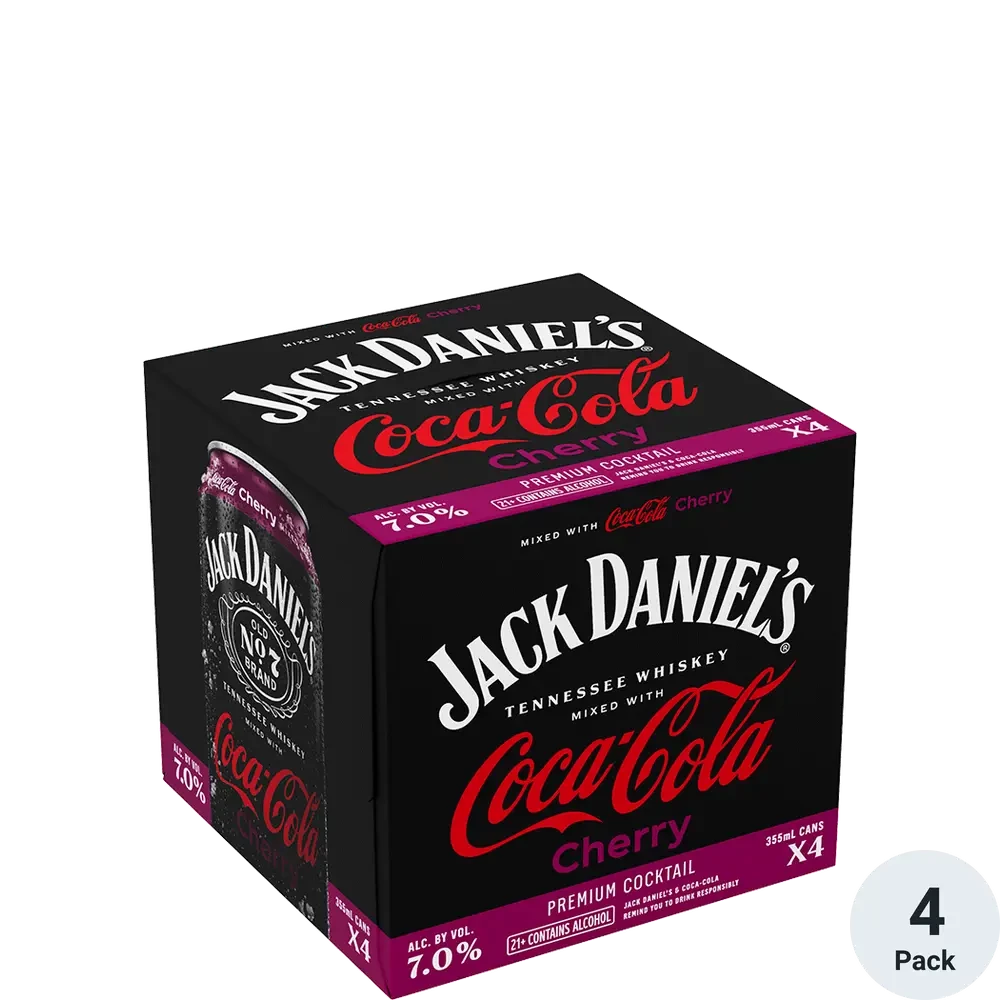 Jack Daniel's And Coca-Cola Cherry 4Pk 12oz Cans
