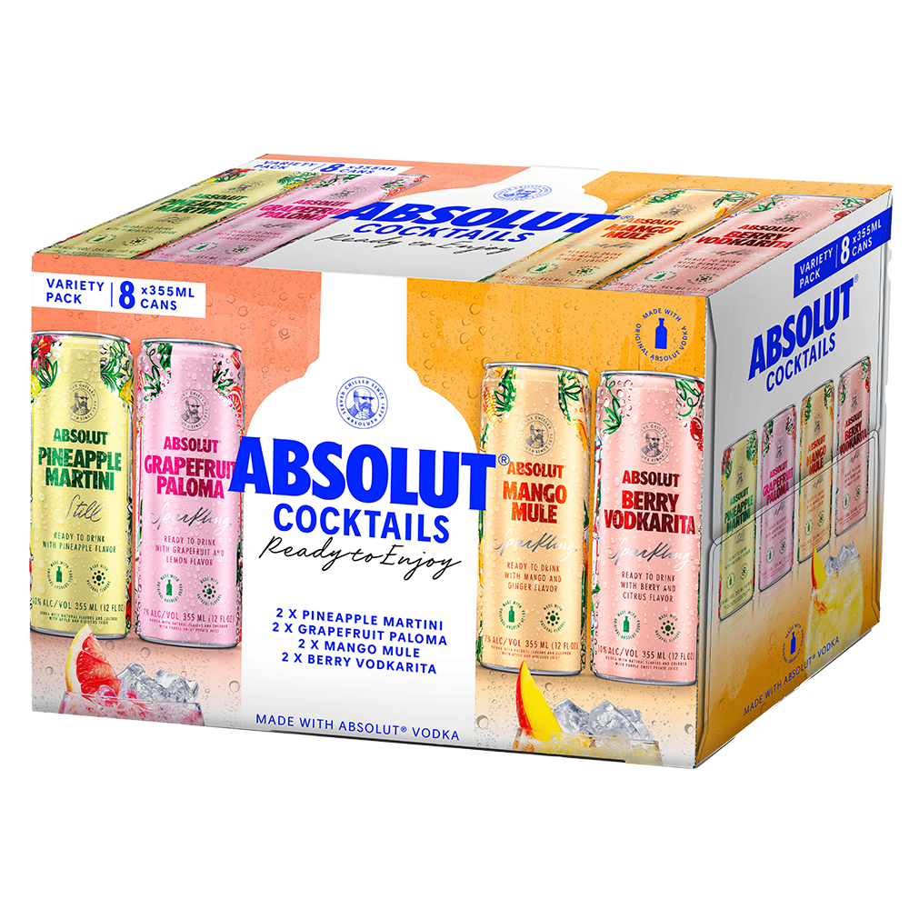 Absolut Cocktails Variety Pack 8 X 355ml